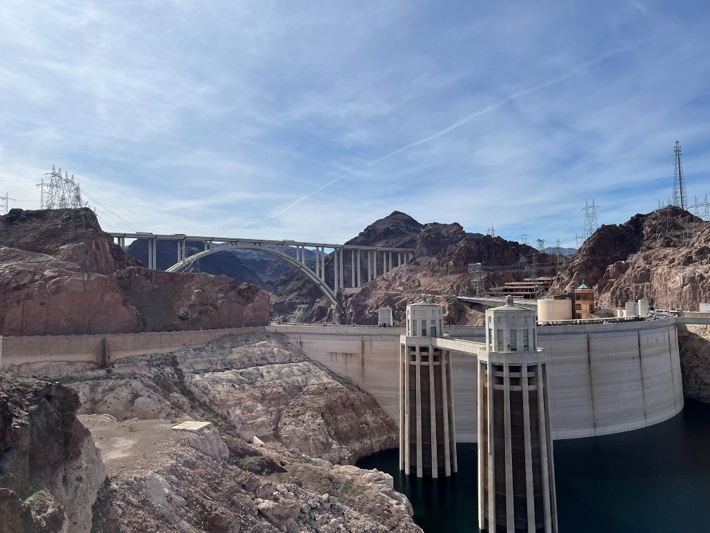 The Hoover Dam and its Bypass Bridge Taken from the Arizona Side Spillway